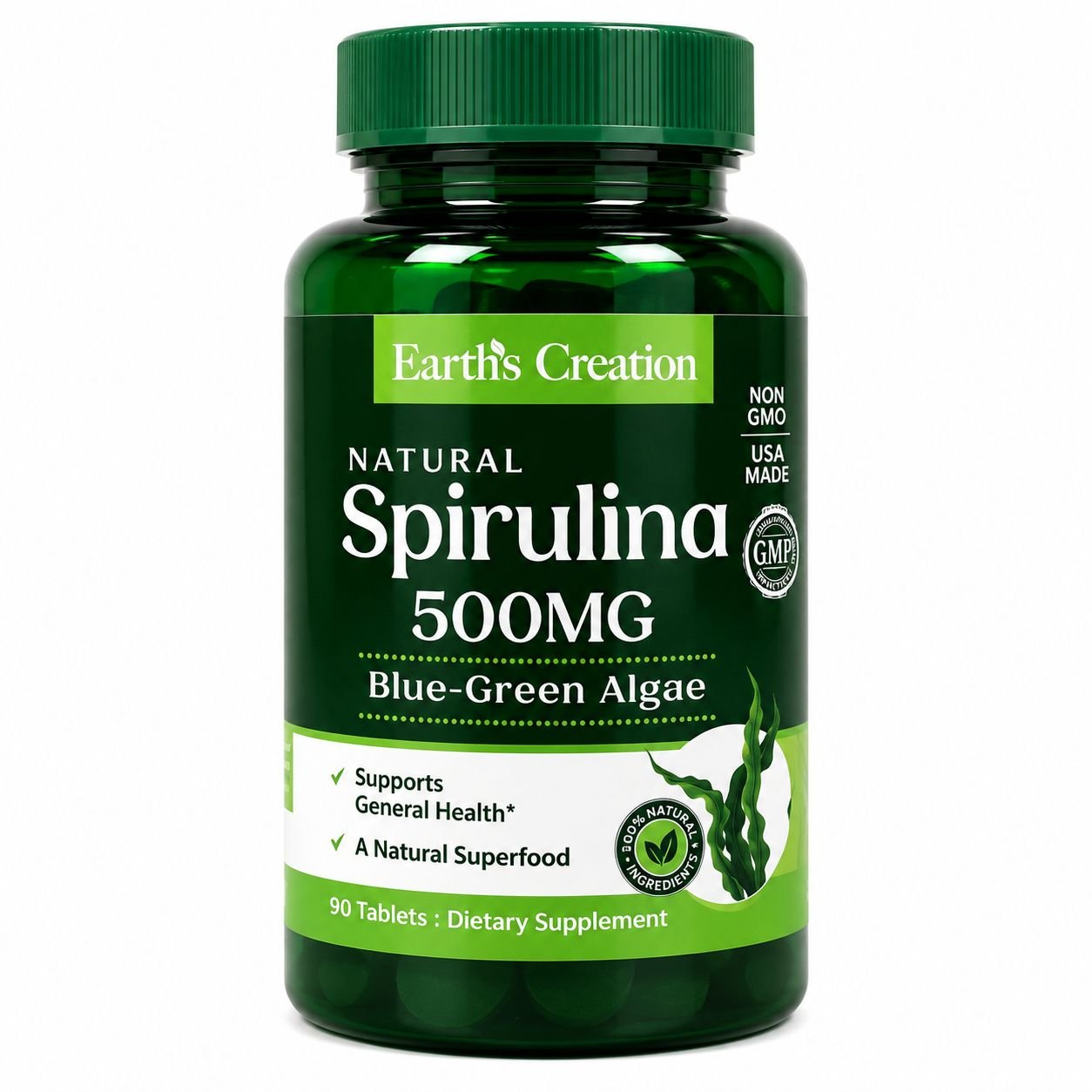 VITAMINA SPIRULINA 500MG EARTH CREATION C/60 TAB