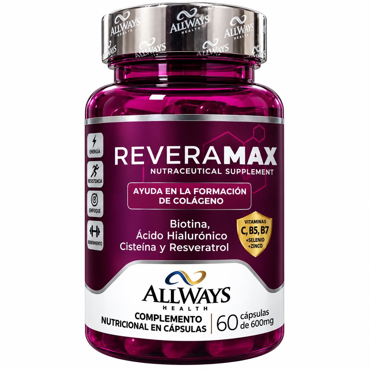 VITAMINA REVERAMAX 600MG C/60 CAPS ALLWAYS HEALTH