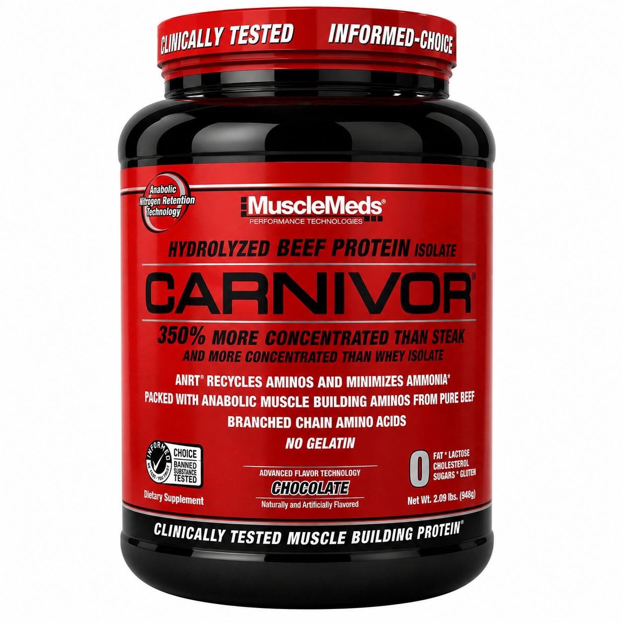 BEEF PROTEIN CARNIVOR HYDROLIZADO CHOCOLATE MUSCLEMEDS 949G