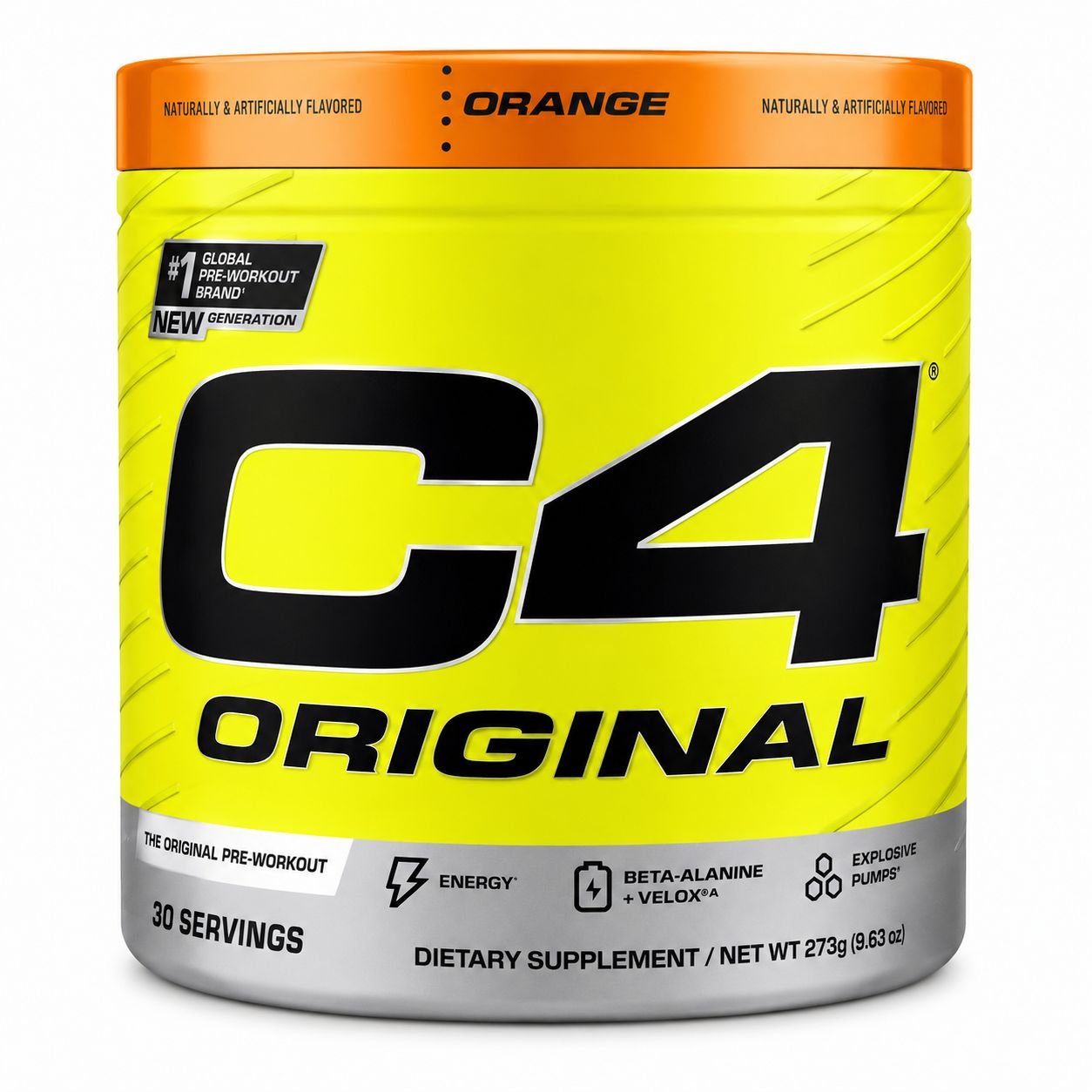 PRE TREINO C4 ORANGE 273G 30 SERV
