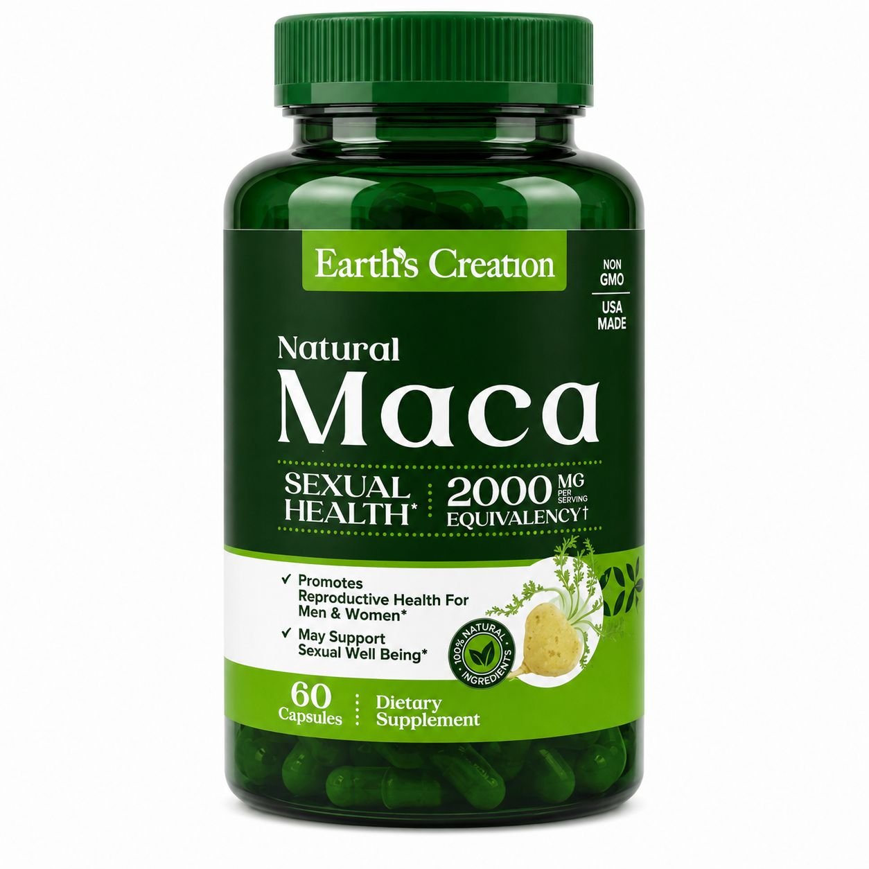 VITAMINA MACA PERUANA 2000MG EARTH CREATION C/60 CAPS