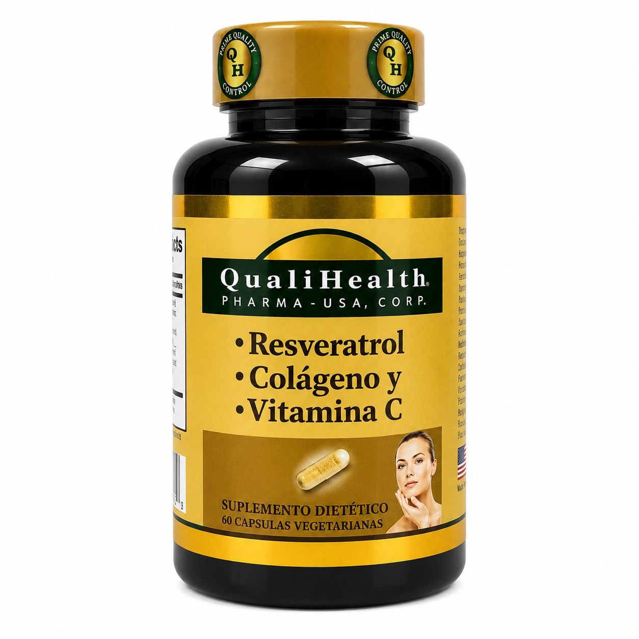 VITAMINA RESVERATROL + COLAGENO + VITAMINA C QUALIHEALTH C/60 CAP