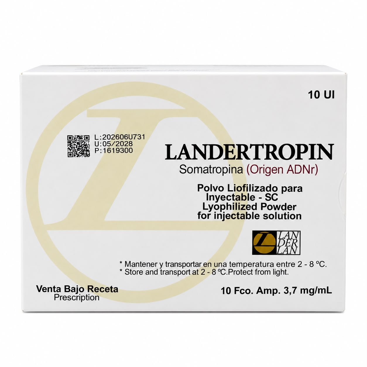 LANDERTROPIN SOMATROPINA LANDER 10UI C/10 AMPOLAS (GH)