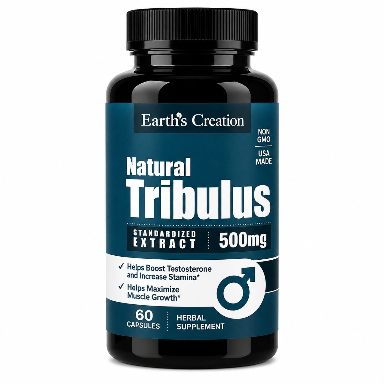 VITAMINA TRIBULUS TERRESTRIS 500MG EARTH CREATION C/60 CAPS